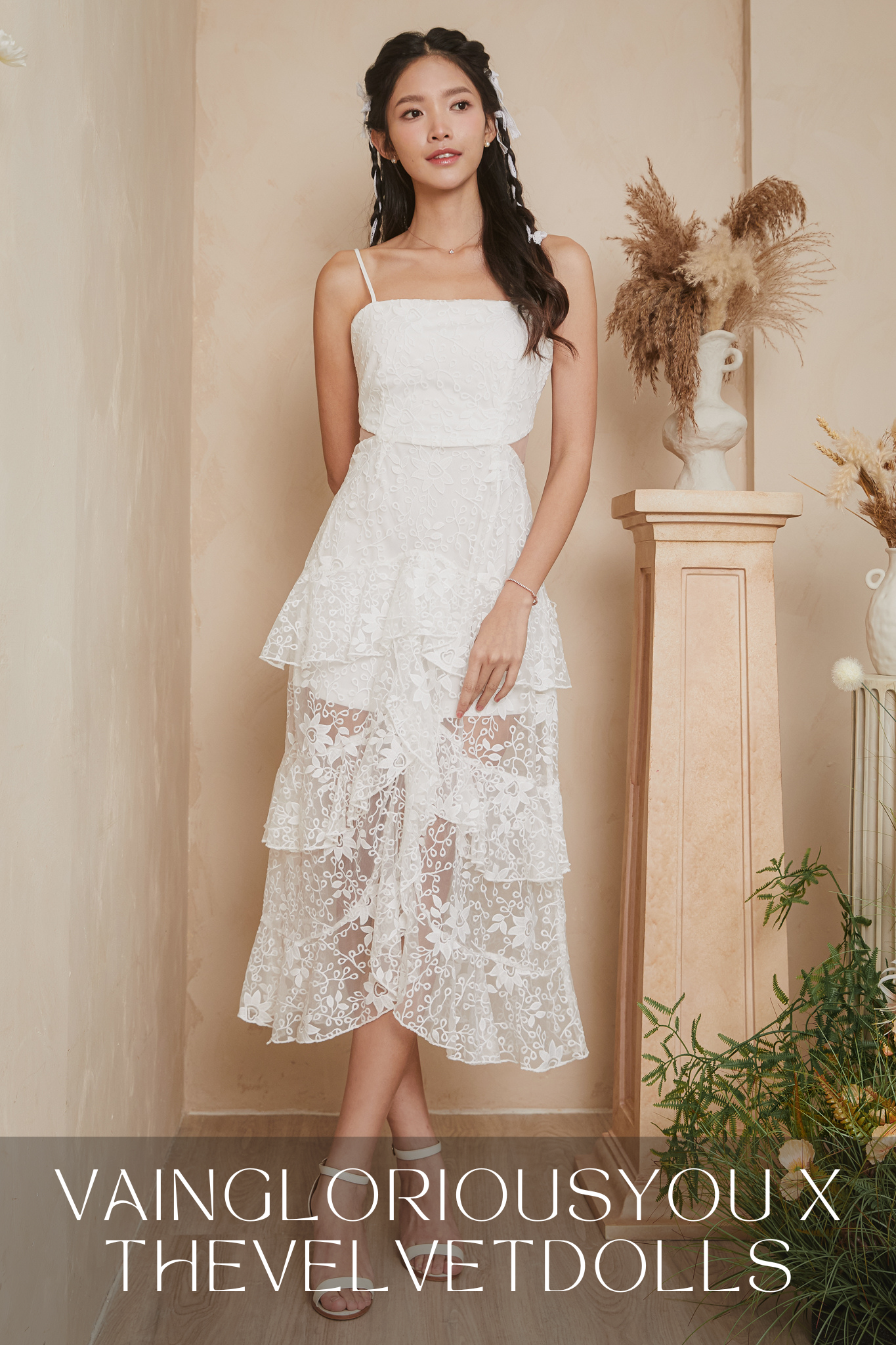 White lace deals formal dress