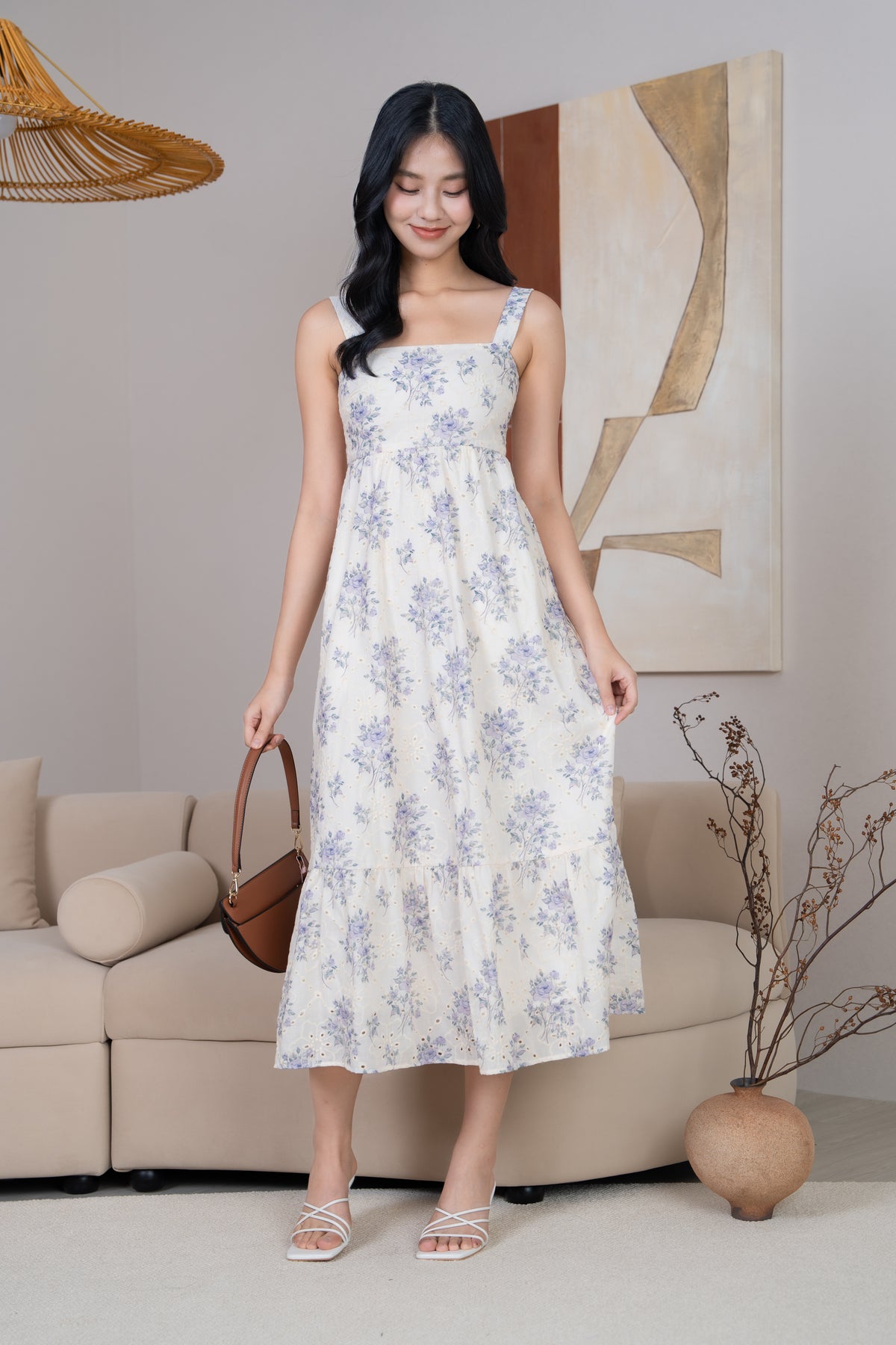 Rosie Drophem Maxi Dress in Indigo