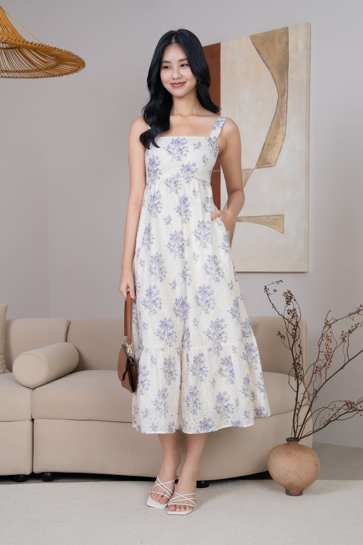 Rosie Drophem Maxi Dress in Indigo