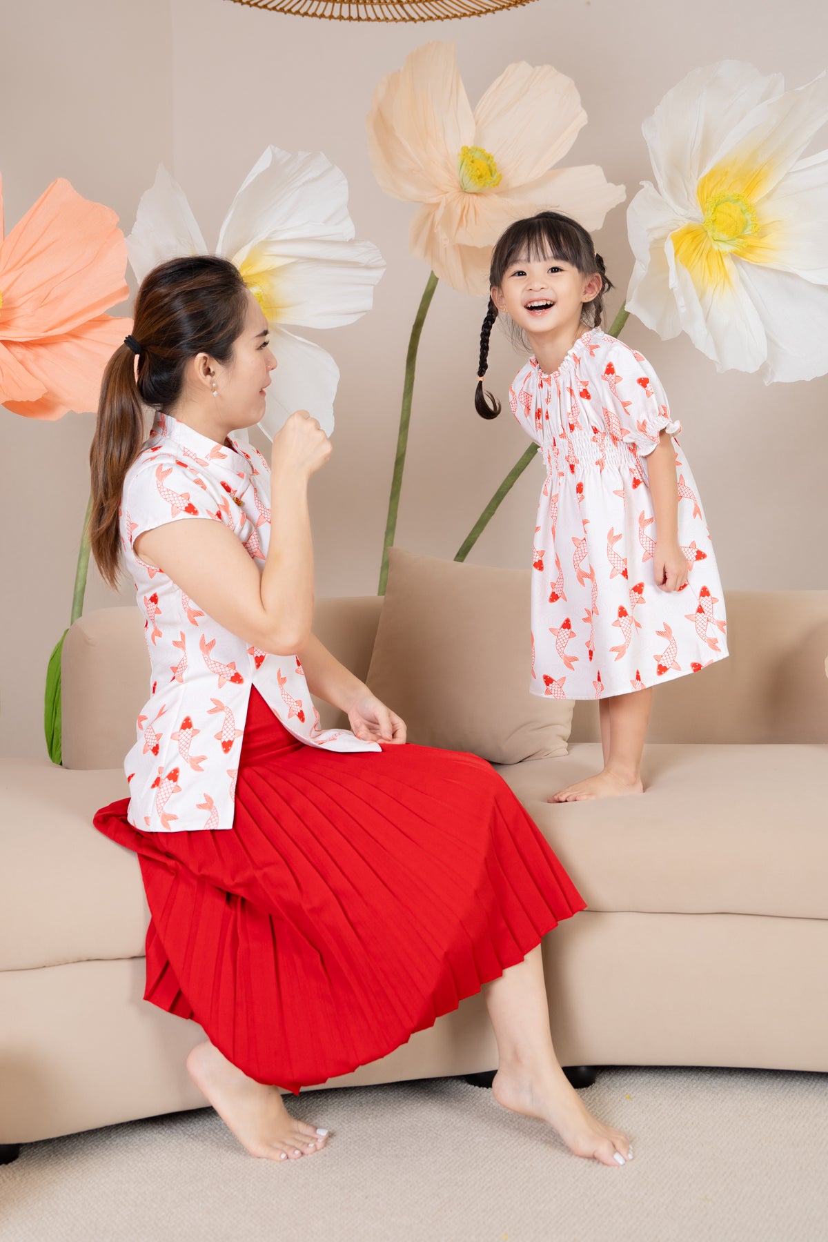 Mini Koi Oriental Dress in Orange (Kids)