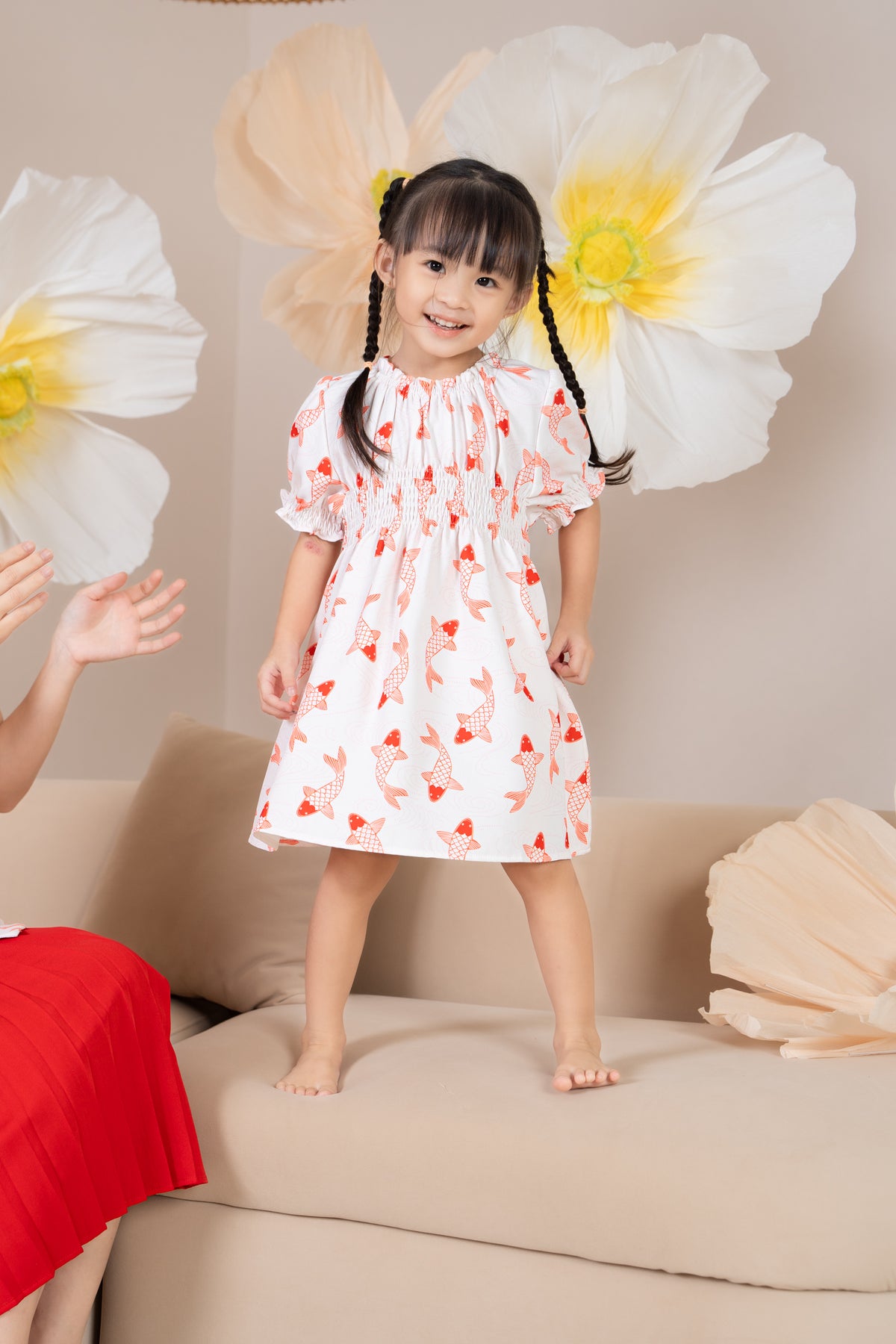 Mini Koi Oriental Dress in Orange (Kids)