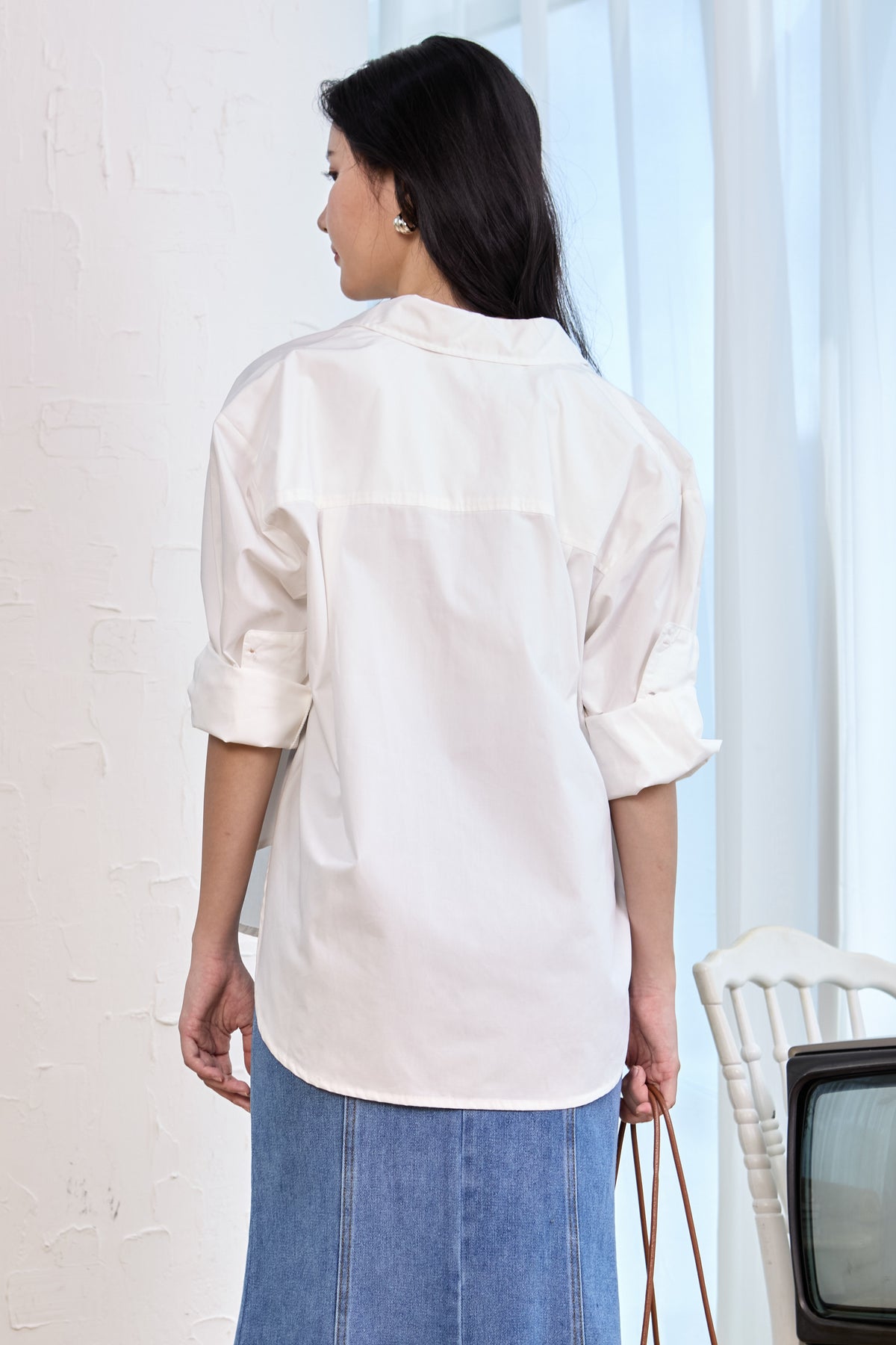 Ferlyn Oversized Button Shirt in White